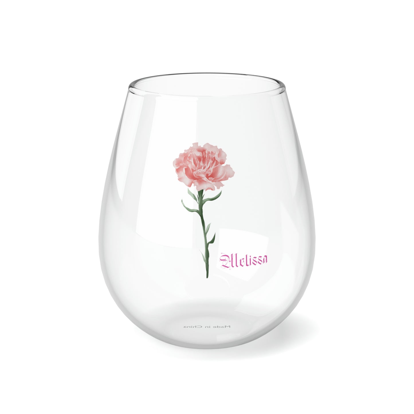 January PERSONALIZED Birth Flower Wine Glass, Birth Flower Gifts, Birth Flower wine glass, Birth Flower Gifts for Women, Gift for coworker, sister gift, birthday gift, Valentine gift, Stemless Wine Glass, 11.75oz