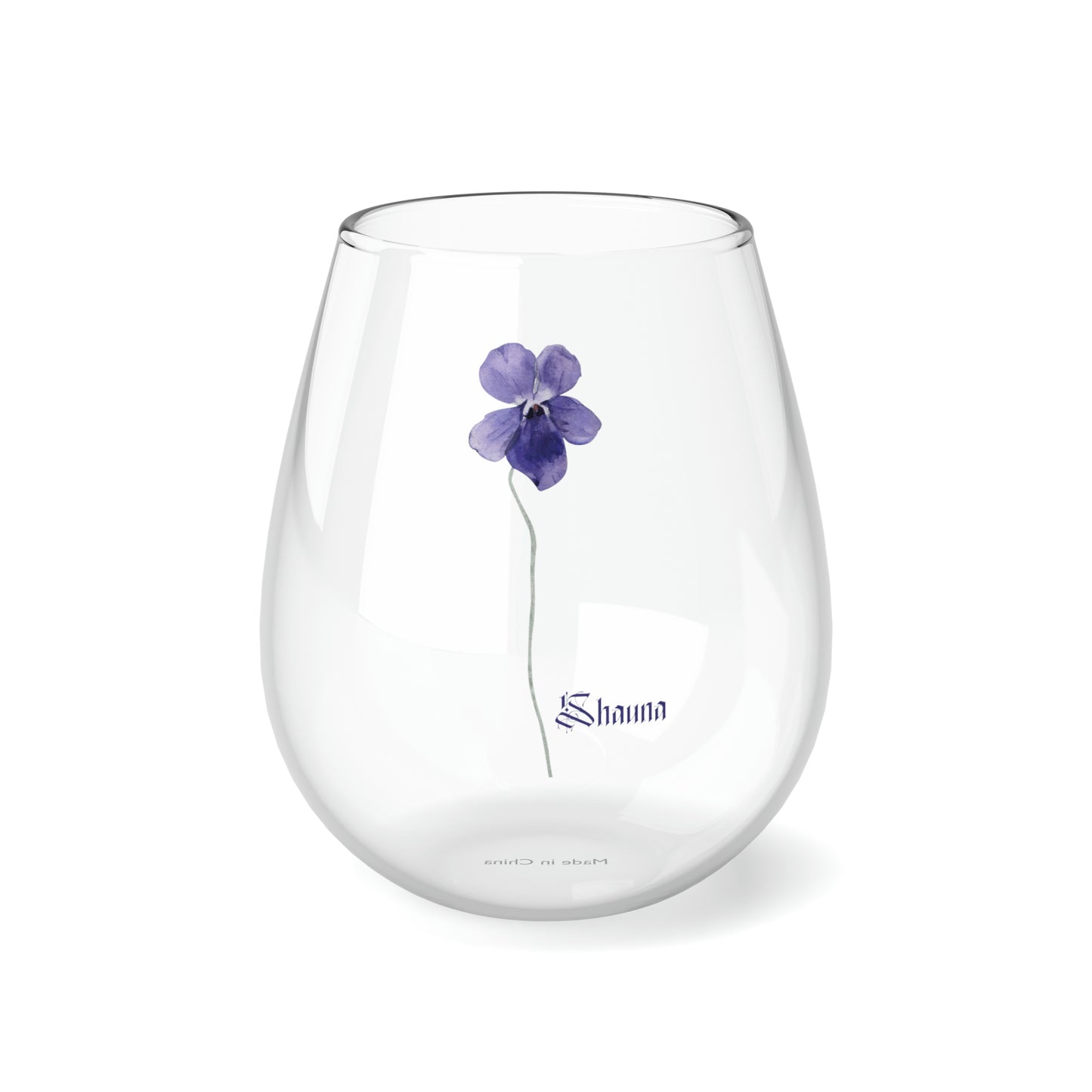February PERSONALIZED Birth Flower Wine Glass, Birth Flower Gifts, Birth Flower wine glass, Birth Flower Gifts for Women, Gift for coworker, sister gift, birthday gift, Valentine gift, Stemless Wine Glass, 11.75oz
