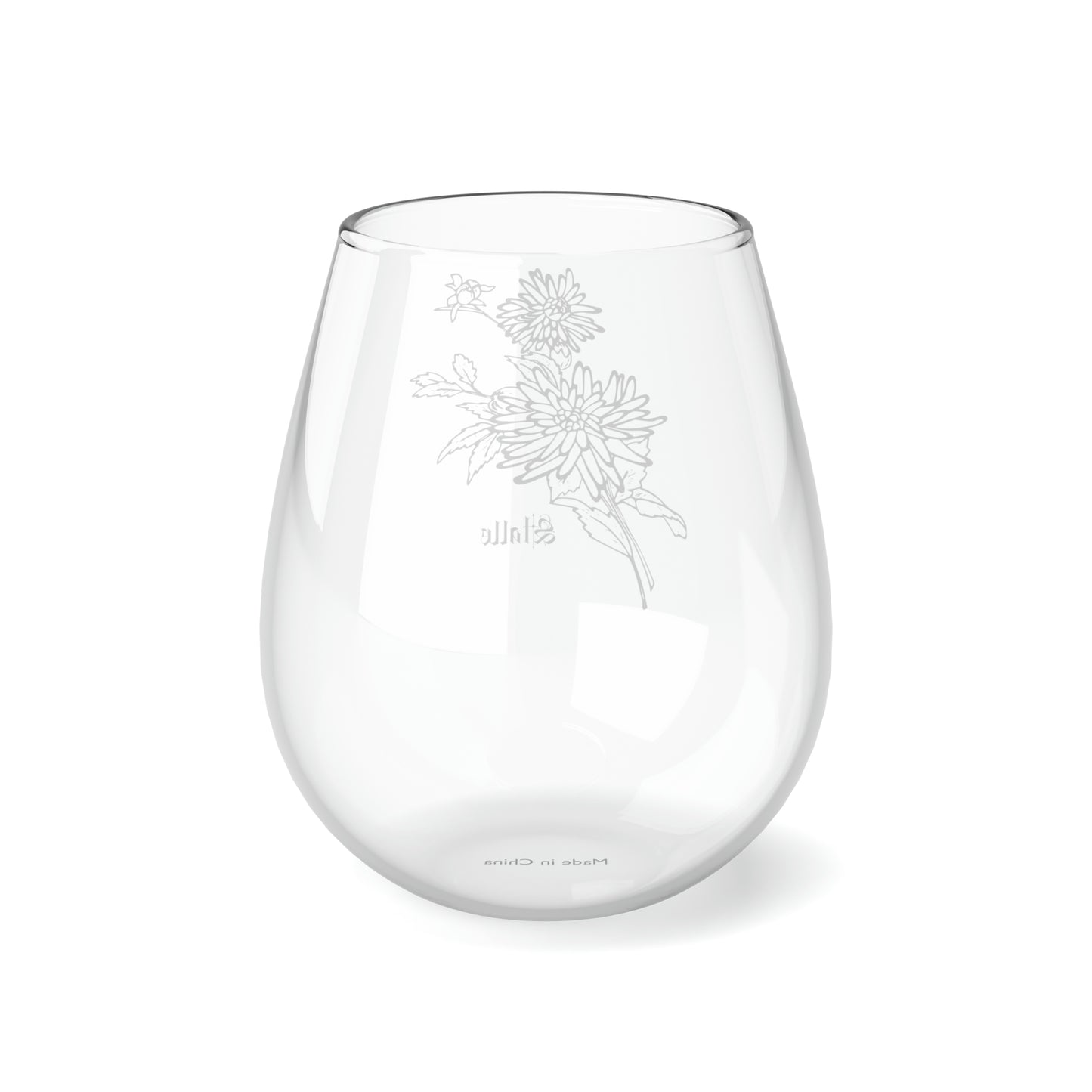 November PERSONALIZED Birth Flower Wine Glass, Birth Flower Gifts, Birth Flower wine glass, Birth Flower Gifts for Women, Gift for coworker, sister gift, birthday gift, Valentine gift, Stemless Wine Glass, 11.75oz