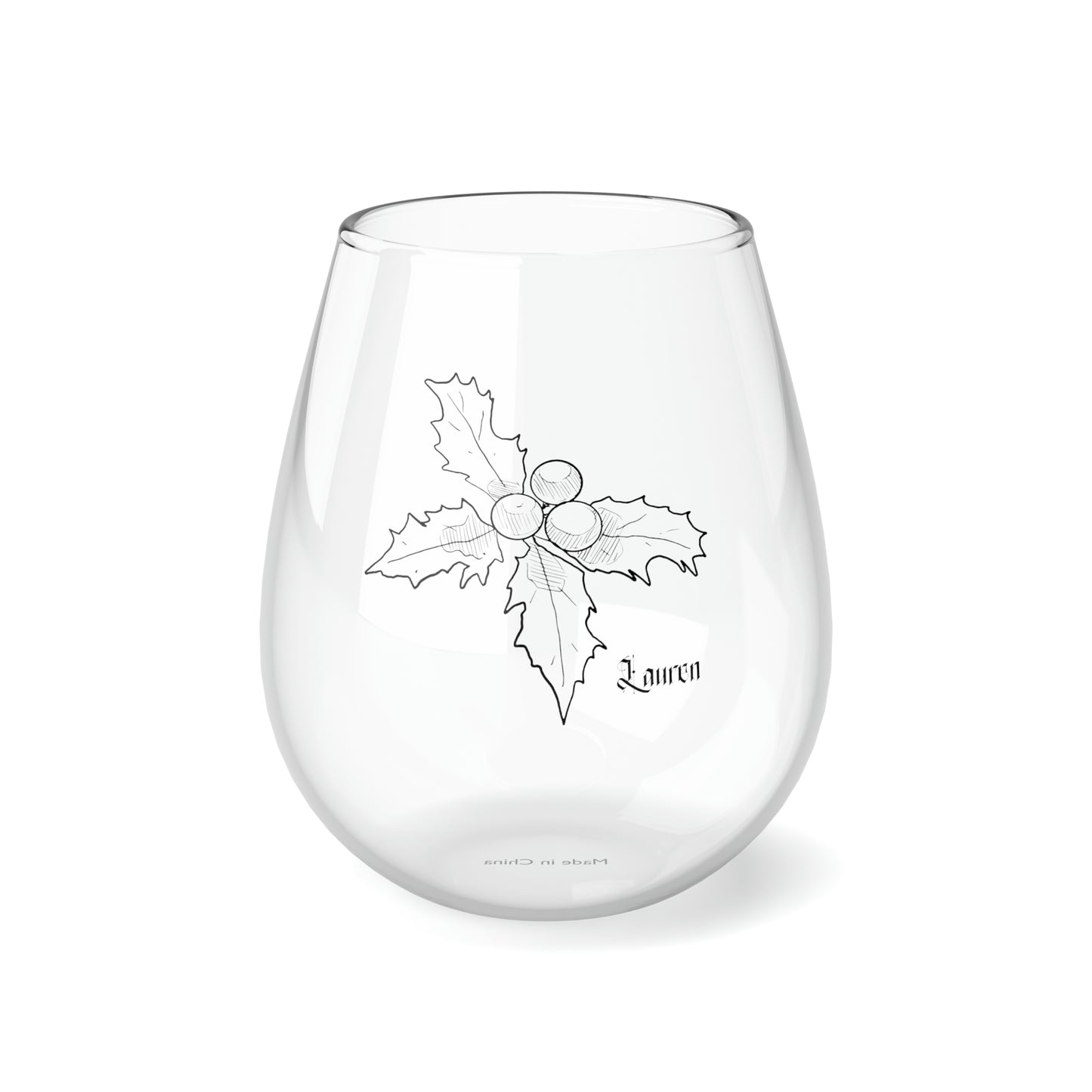 December PERSONALIZED Birth Flower Wine Glass, Birth Flower Gifts, Birth Flower wine glass, Birth Flower Gifts for Women, Gift for coworker, sister gift, birthday gift, Valentine gift, Stemless Wine Glass, 11.75oz