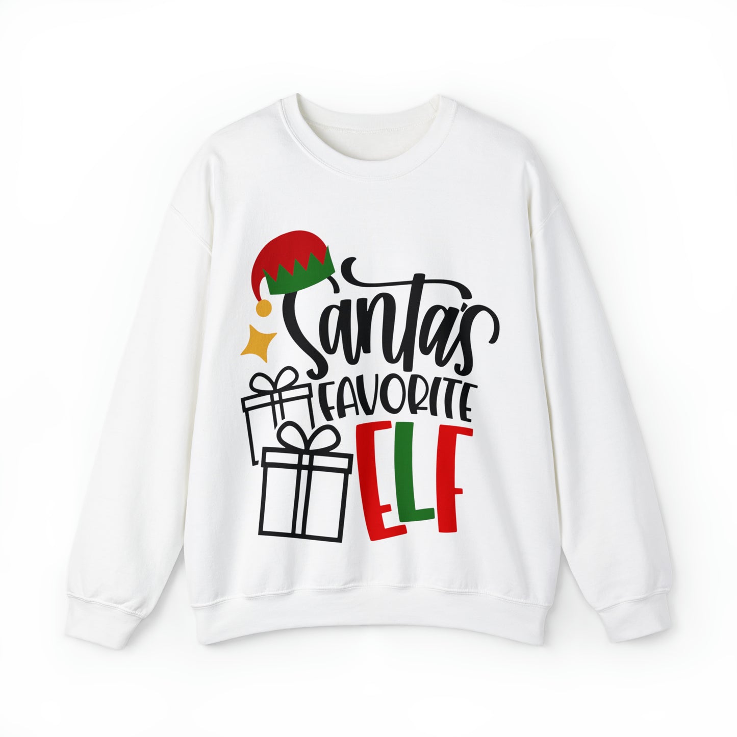 Santa's Favorite Elf Crewneck Sweatshirt, Funny Sweatshirt, Elf Christmas Shirt, Cute Sweatshirt, Christmas Slogan Shirts, Christmas Sweater