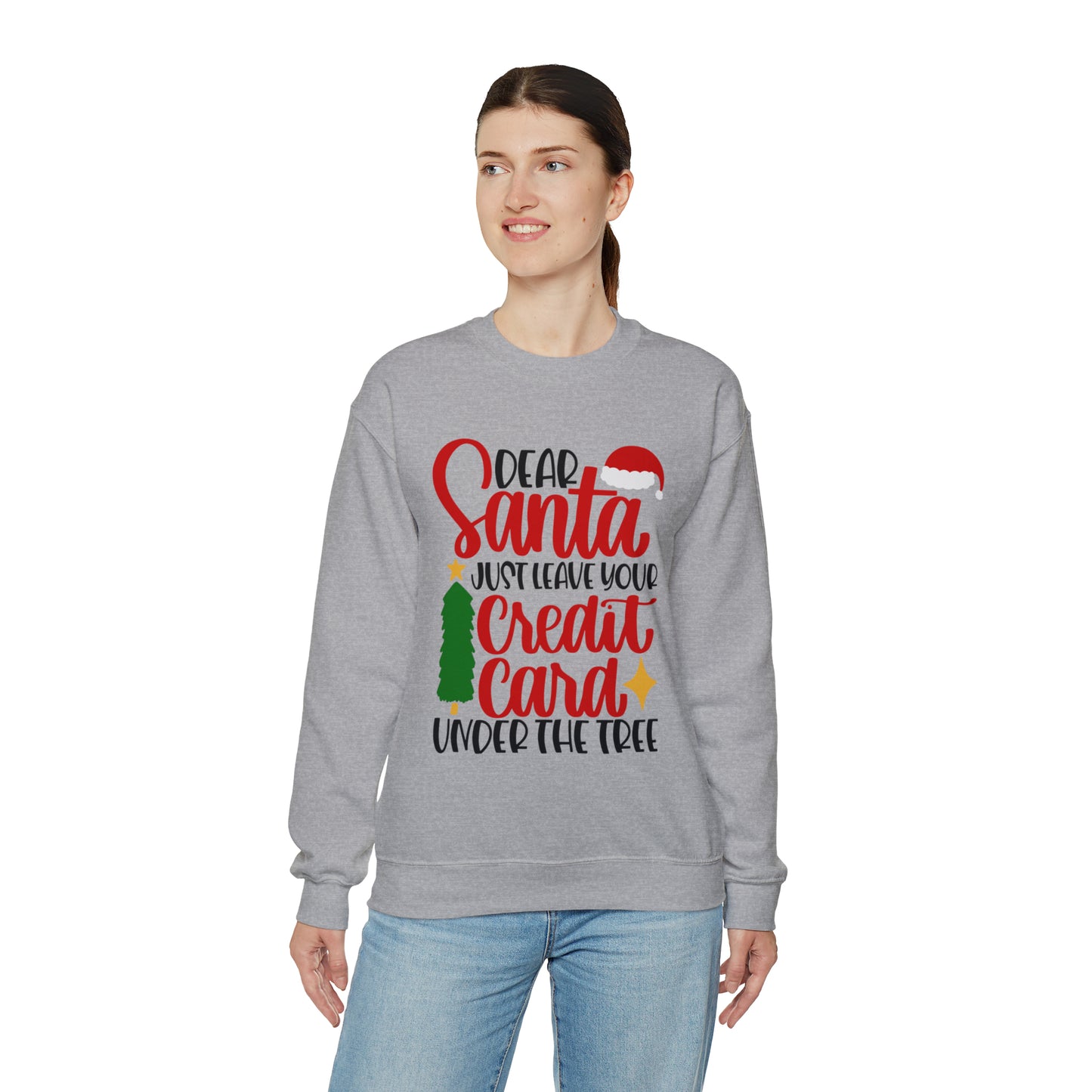 Dear Santa Just Leave Your Credit Card Under the Tree Unisex Heavy Blend™ Crewneck Sweatshirt