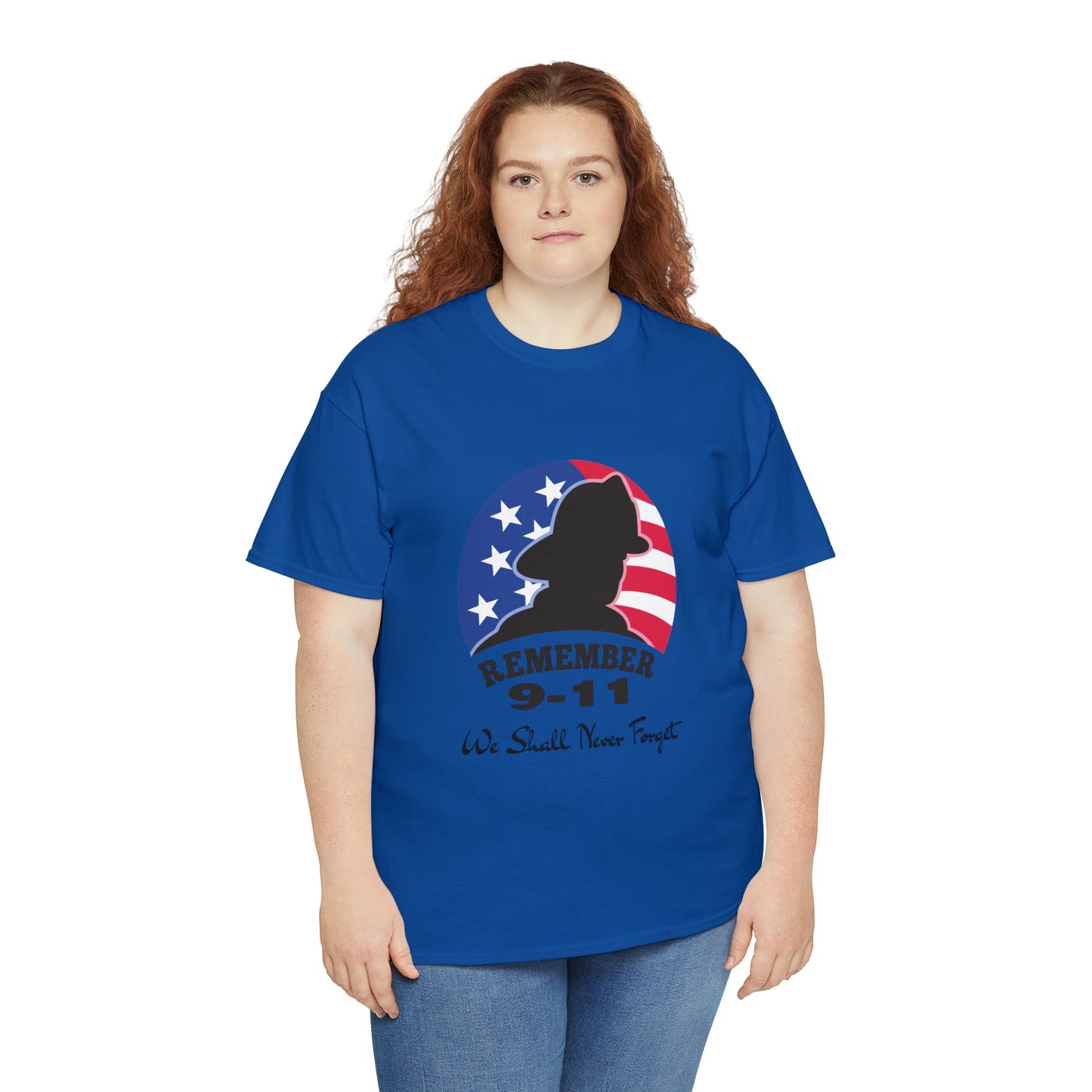 Unisex Heavy Cotton Tee- We Shall Never Forget 9/11