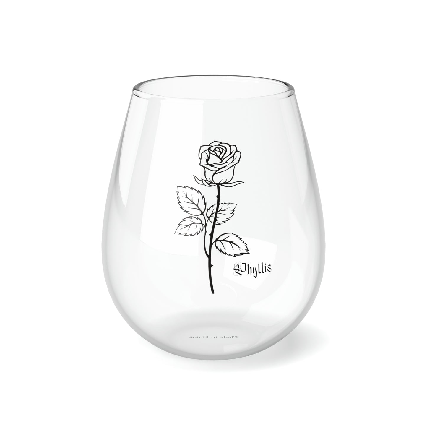 June PERSONALIZED Birth Flower Wine Glass, Birth Flower Gifts, Birth Flower wine glass, Birth Flower Gifts for Women, Gift for coworker, sister gift, birthday gift, Valentine gift, Stemless Wine Glass, 11.75oz