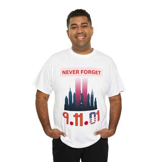 Unisex Heavy Cotton Tee- Never Forget 9/11