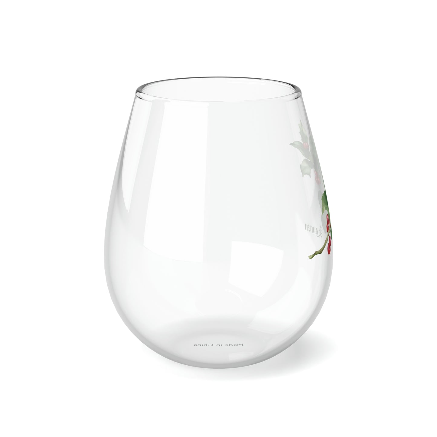 December PERSONALIZED Birth Flower Wine Glass, Birth Flower Gifts, Birth Flower wine glass, Birth Flower Gifts for Women, Gift for coworker, sister gift, birthday gift, Valentine gift, Stemless Wine Glass, 11.75oz