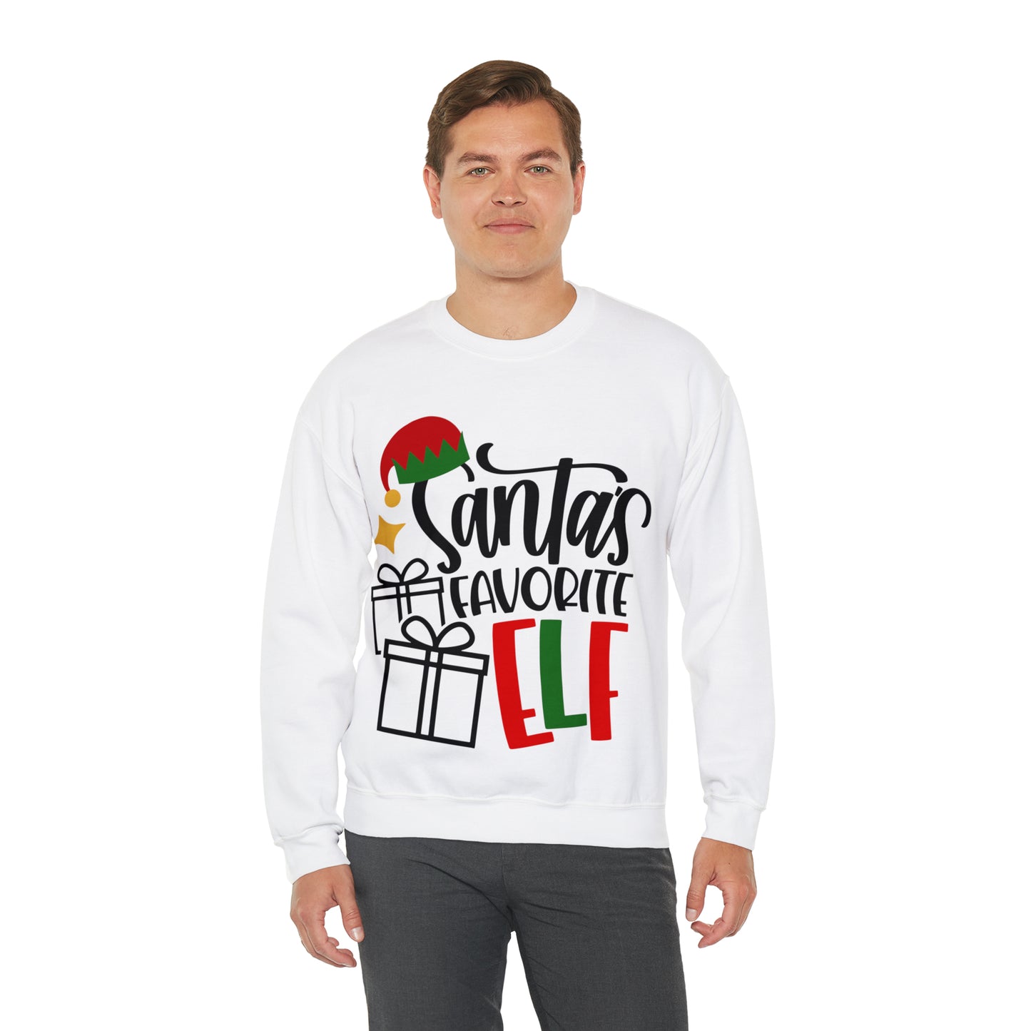 Santa's Favorite Elf Crewneck Sweatshirt, Funny Sweatshirt, Elf Christmas Shirt, Cute Sweatshirt, Christmas Slogan Shirts, Christmas Sweater