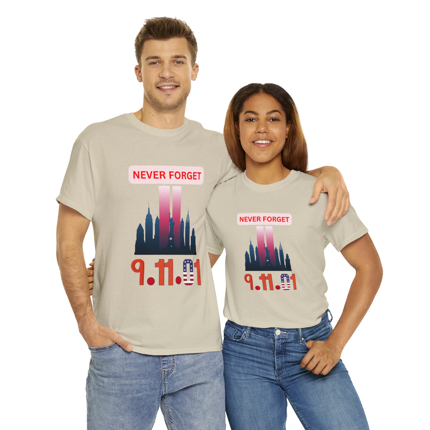 Unisex Heavy Cotton Tee- Never Forget 9/11/01