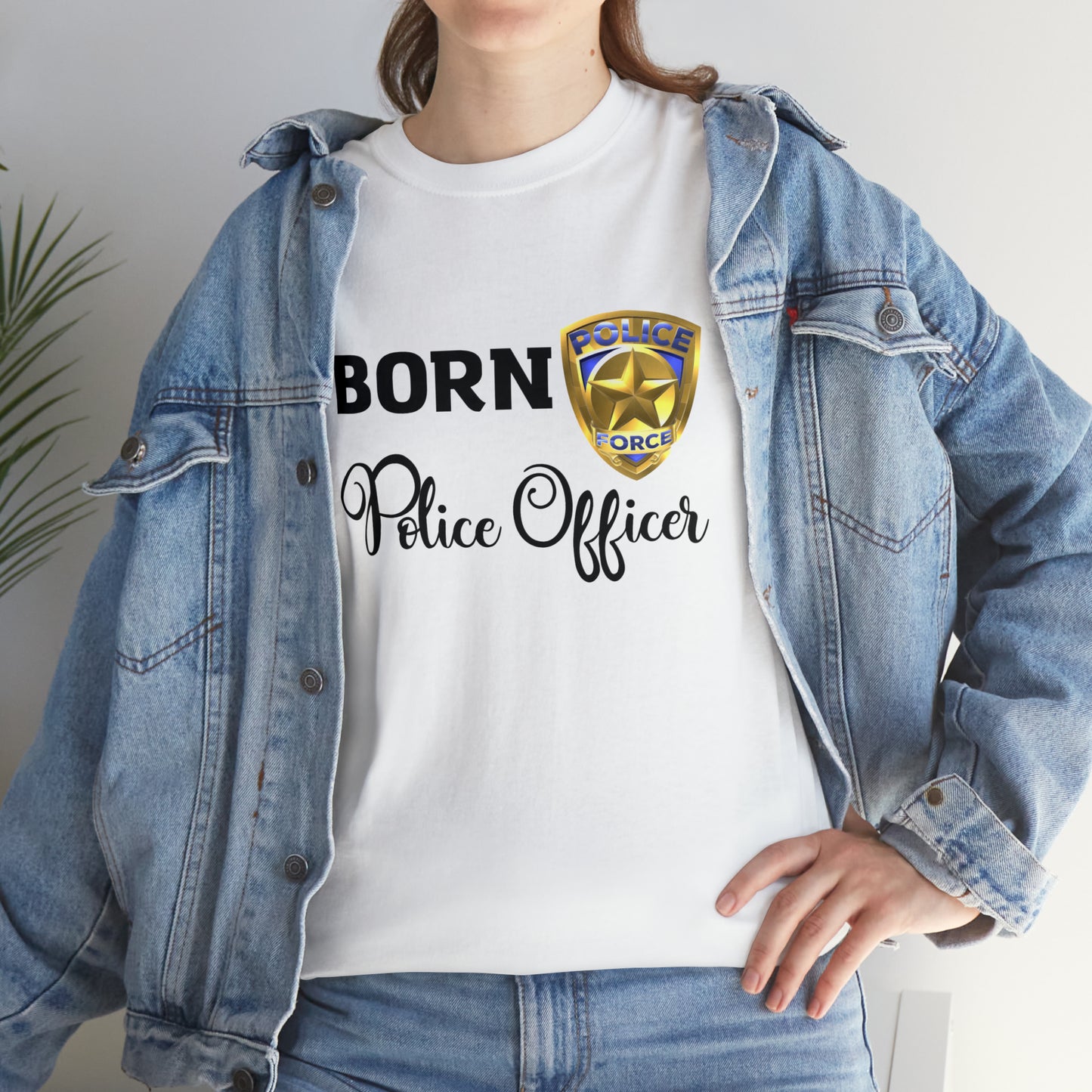 Born Police Officer Unisex Heavy Cotton Tee