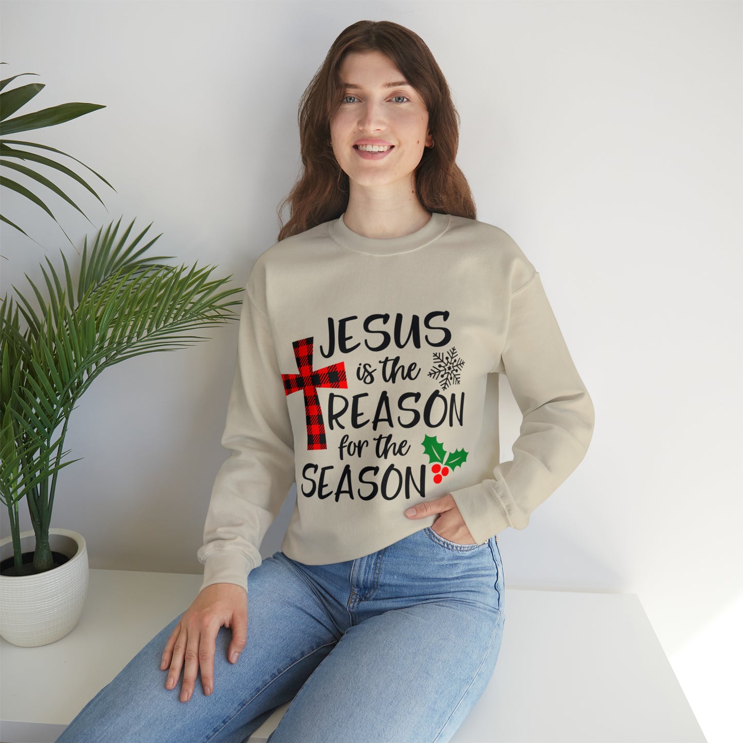 Jesus is the Reason for the Season Unisex Crewneck Sweatshirt, Jesus Shirt, Faith Sweatshirt, Christmas Sweatshirt, Faith Shirt, Christmas Jesus Quotes