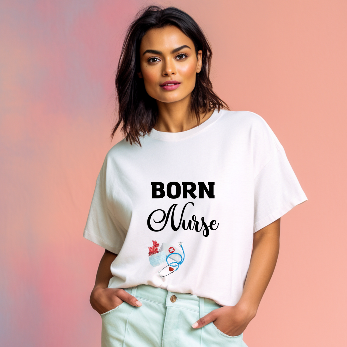 Born Nurse Unisex Tee, Nurse Shirts, Nursing Shirt, Nurse Gifts, Nurse Tee Sleep T-shirt Nurse gift Nurse Shirt, Nurse Gift, Funny Nurse Shirt, Healthcare Gift