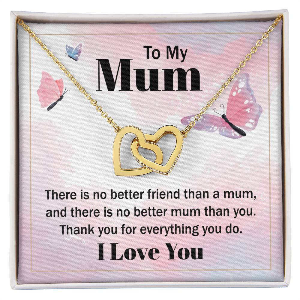 Revd Interlocking Hearts Necklace, Necklace to Mum, Birthday Gift, Gift to Mum, Mother's Day Gift to Mum, Gift from Daughter to Mum, Just Because Gift