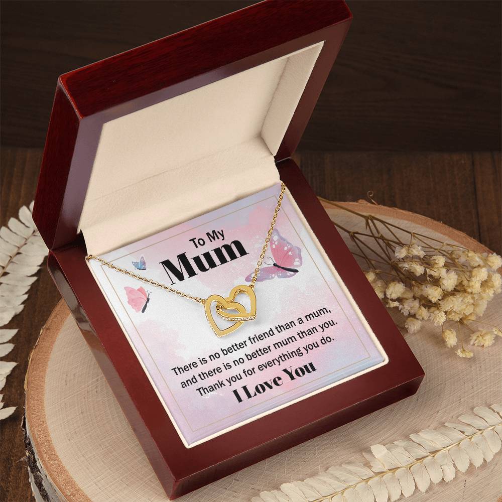 Revd Interlocking Hearts Necklace, Necklace to Mum, Birthday Gift, Gift to Mum, Mother's Day Gift to Mum, Gift from Daughter to Mum, Just Because Gift