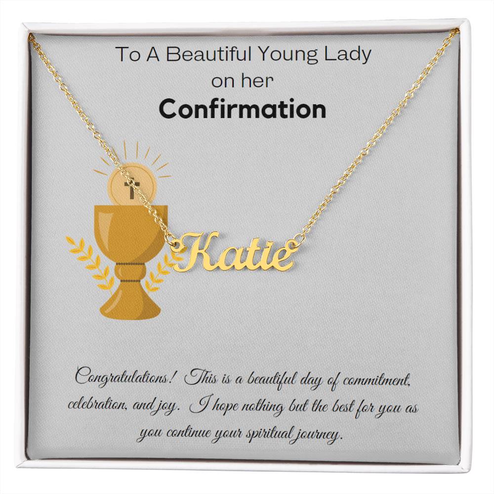 Personalized Name Necklace, Gift from Godparent, Confirmation Gift from Parents, Confirmation Necklace, Communion gift, Baptism gift,