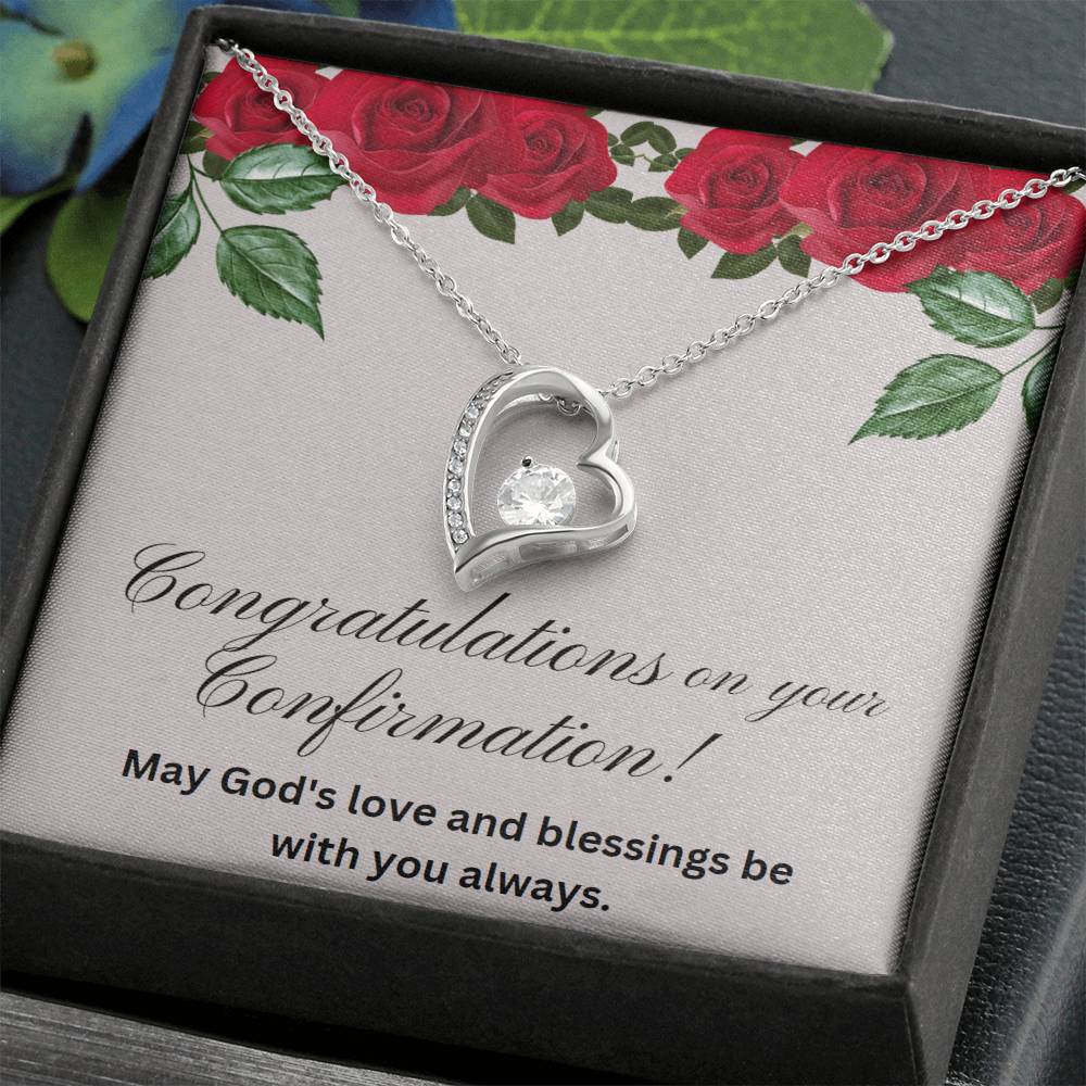 Forever Love Necklace, Confirmation Necklace, Christian Gift, Gift from Godparent, Gift from Parent, Gift Necklace, Baptism Gift, First Communion, Faith, Christening, Confirmation, Confirmation Gift for Girls Catholic, Holy Confirmation for Girls