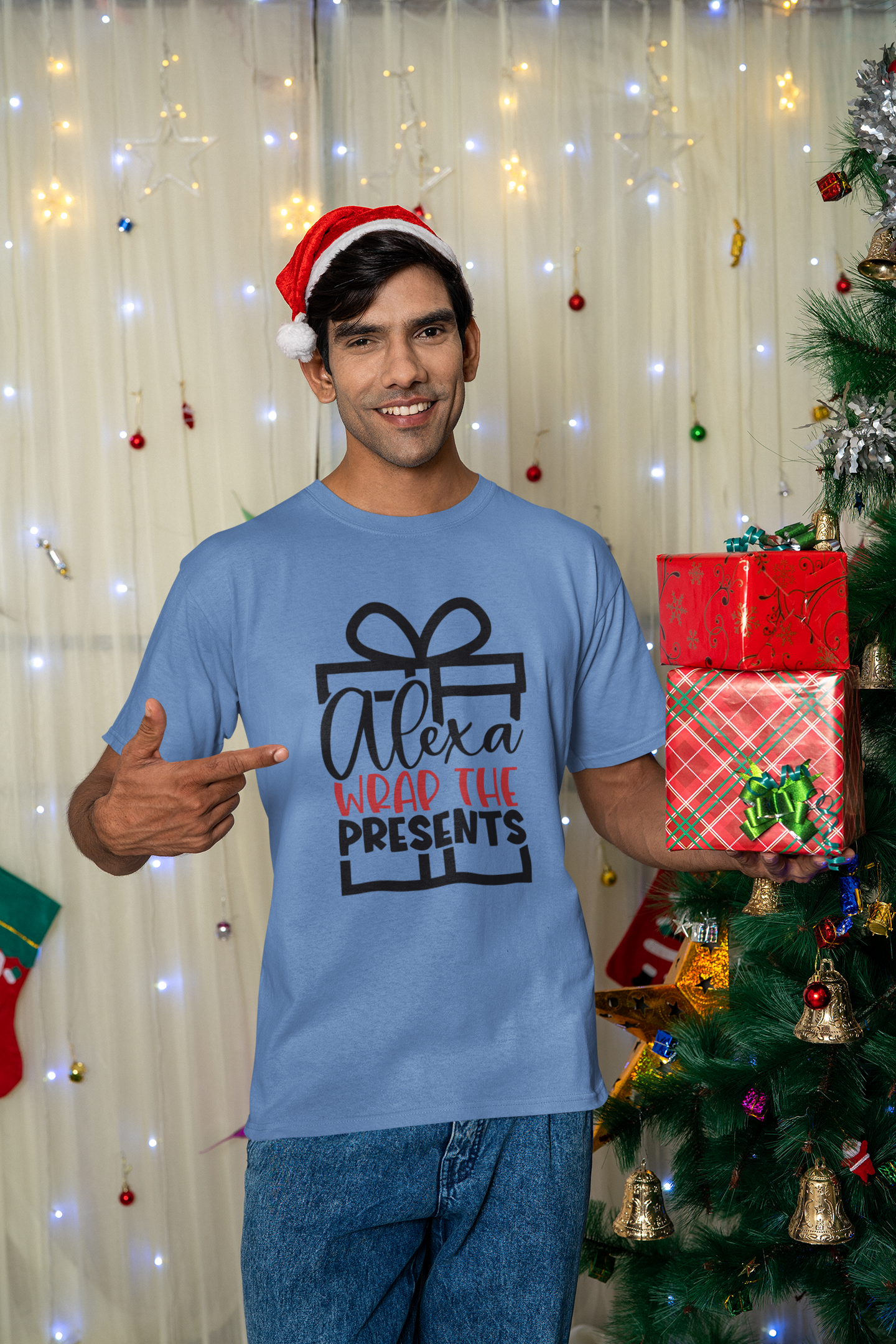 Alexa Wrap the Presents Unisex Garment-Dyed T-shirt