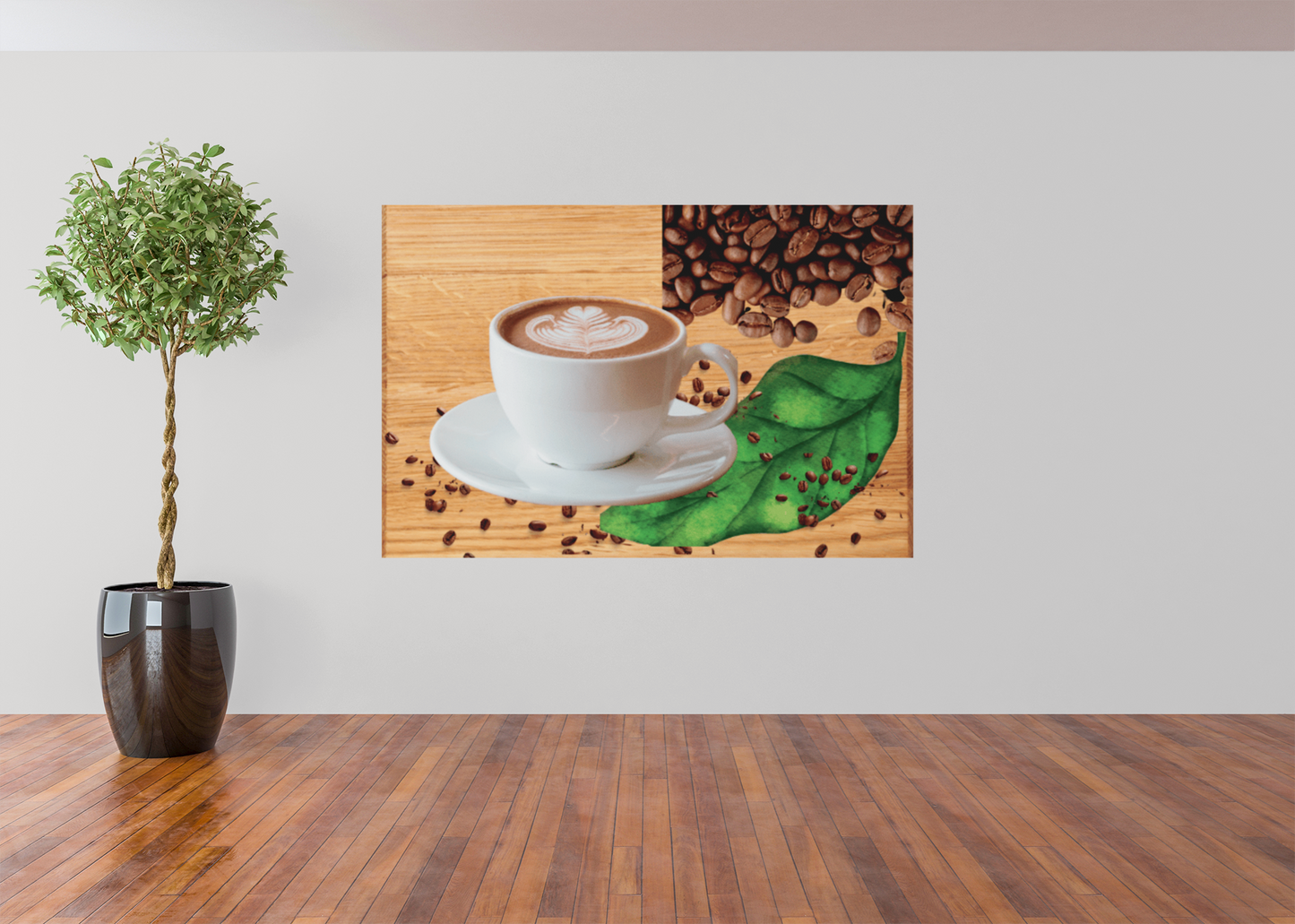 Coffee Canvas Wall Art Print Deluxe Landscape Canvas 1.5 in Frame
