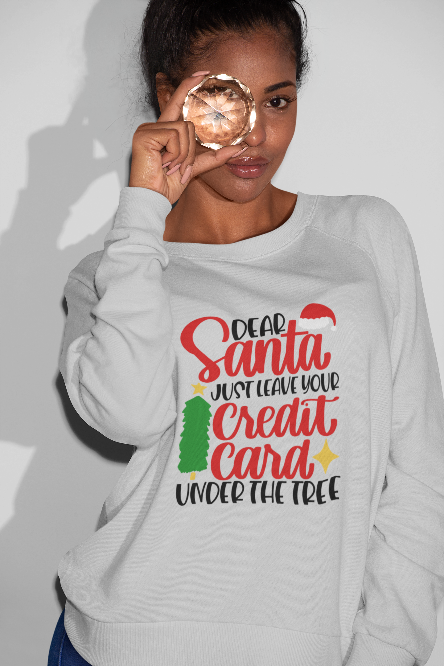 Dear Santa Just Leave Your Credit Card Under the Tree Unisex Heavy Blend™ Crewneck Sweatshirt