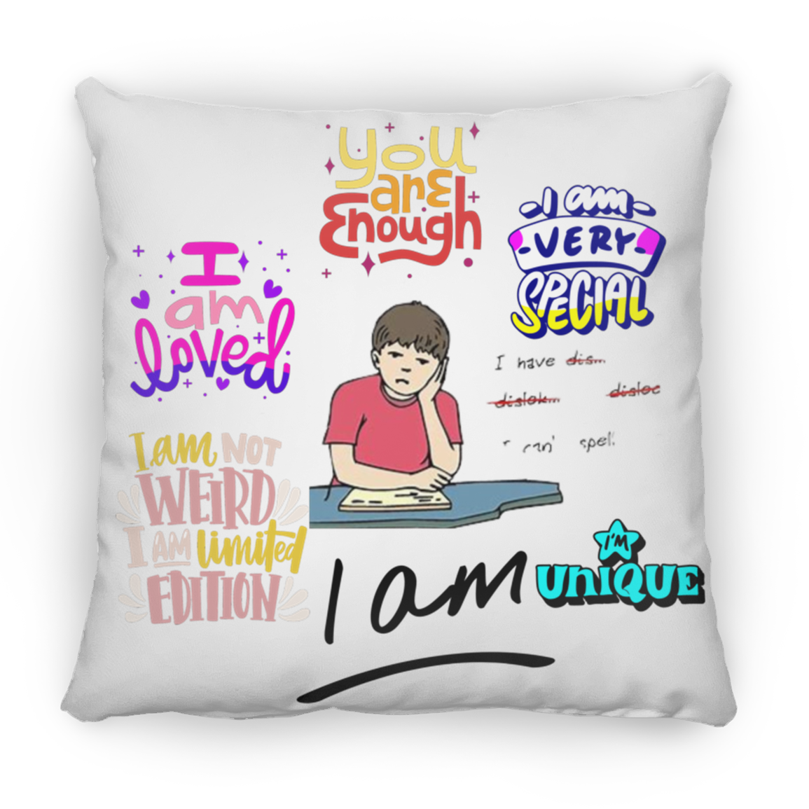 You Are Enough.  Large Square Pillow