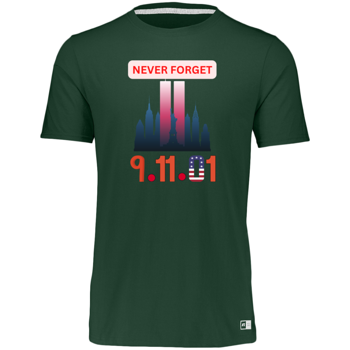 Unisex Dri-Power Tee--Never Forget 9-11-01