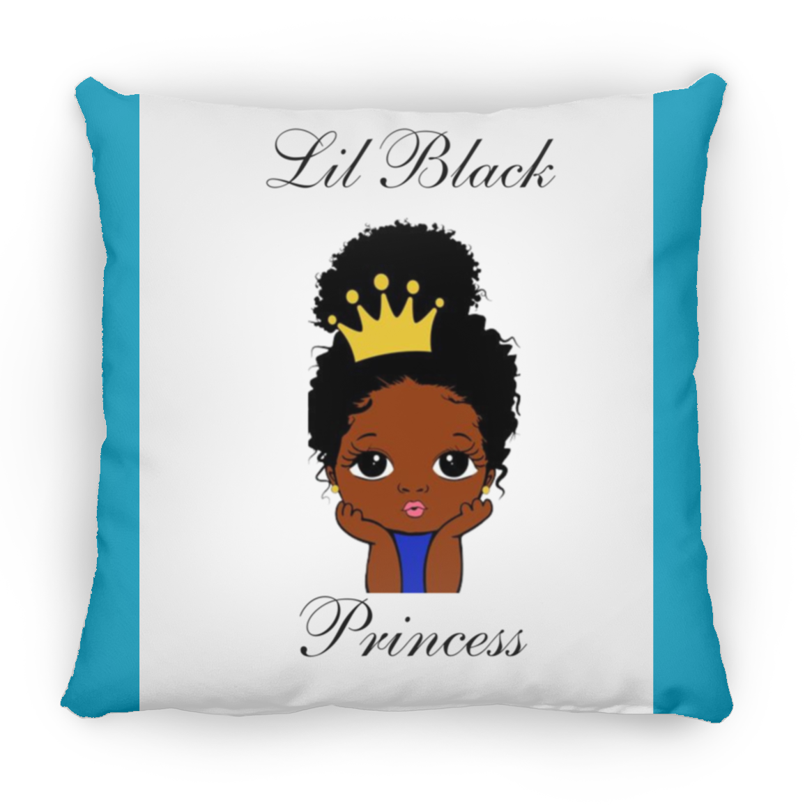 Lil Black Princess Large Square Pillow