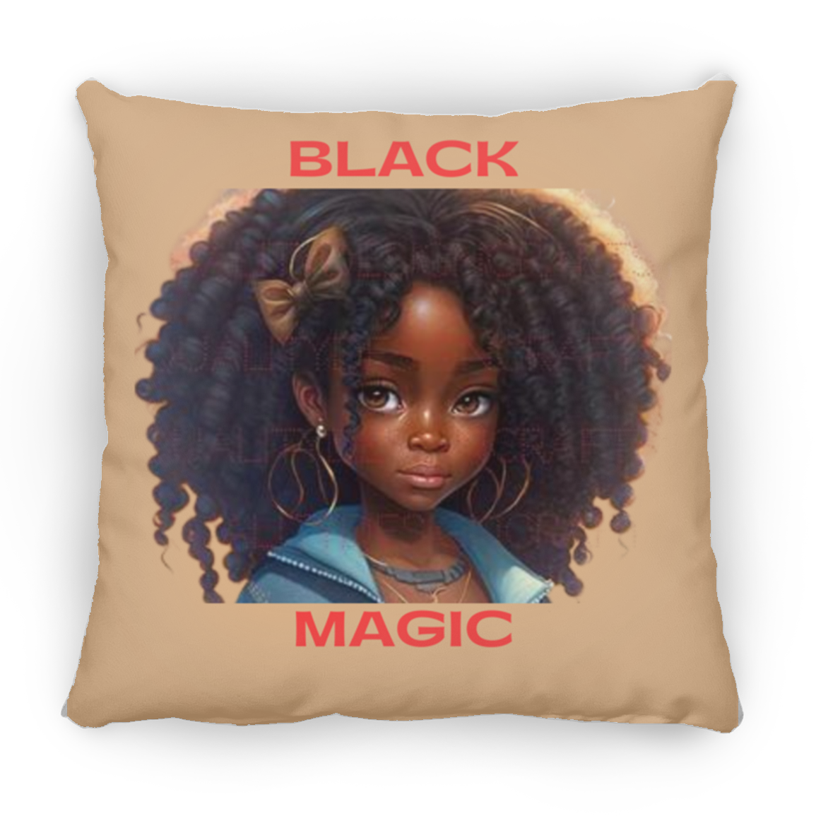 Black Girl Magic Large Square Pillow, Kids Beautiful Black Girl Magic Melanin Black Woman, Afro Fashion Girl African American T-shirt, Tumbler Sublimation
