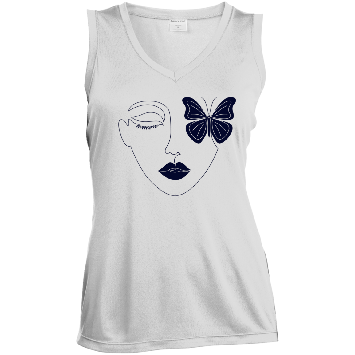 Butterfly Lady, Ladies' Sleeveless V-Neck Performance Tee