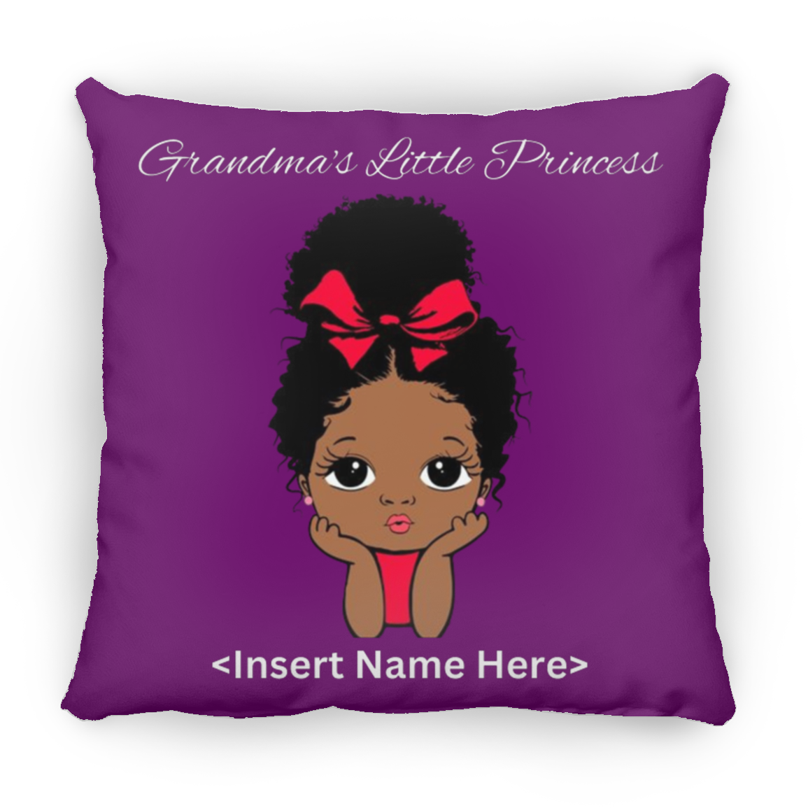 Grandma's Little Princess Large Square Pillow Children Room Decorative pillow / Black children girls bedroom pillows / baby girl room decor / little melanin queen
