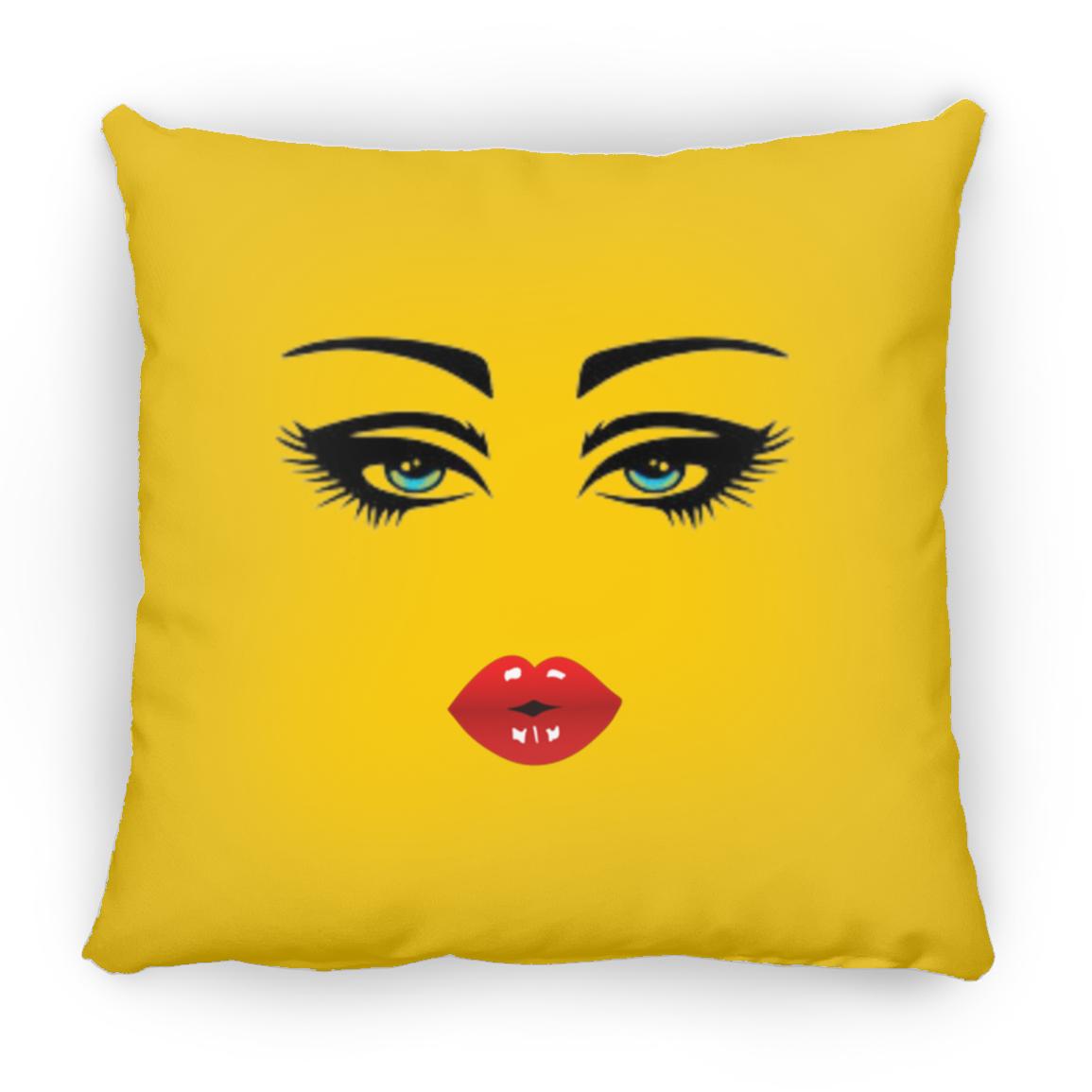 Blue Eyed Lady Large Square Pillow