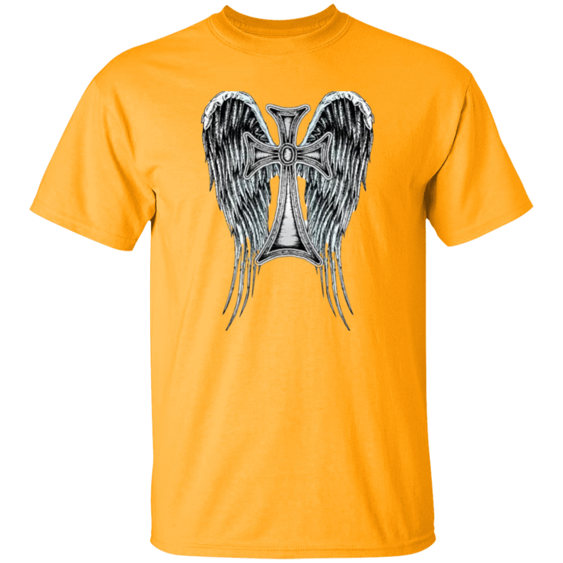 Heraldic Wing Cross oz. T-Shirt, Heraldic Wing cross Men's Jersey LS T-Shirt, Men's Short Sleeve T-Shirt,  Jesus Shirt, Men's T-Shirts