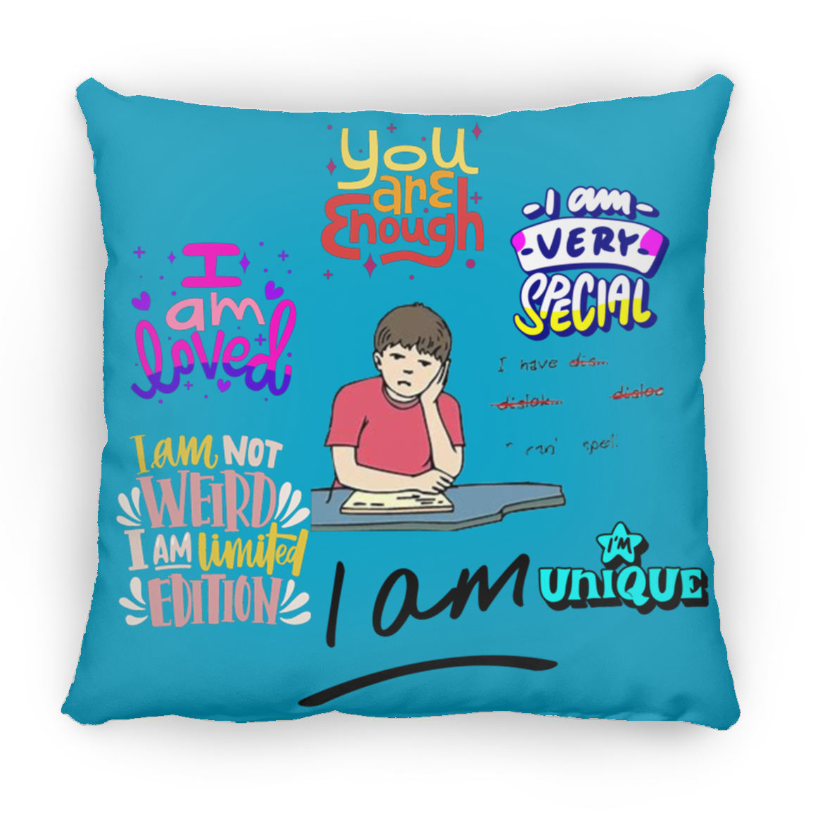You Are Enough.  Large Square Pillow