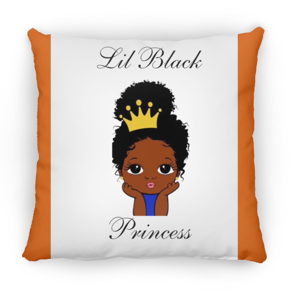 Lil Black Princess Large Square Pillow