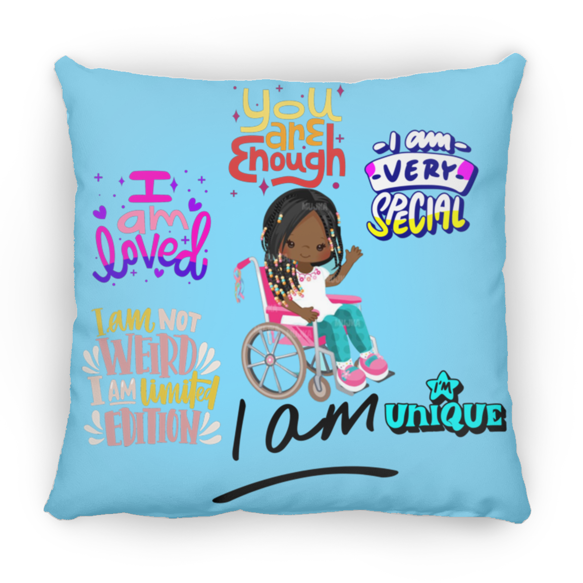 I Am Loved Large Square Pillow