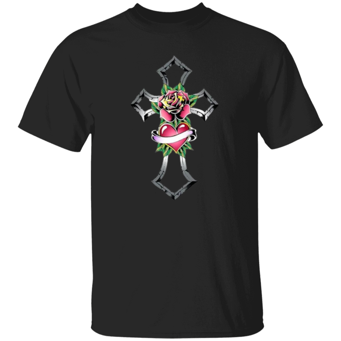 Tribal Rose with Heart Emblem Unisex T-Shirt