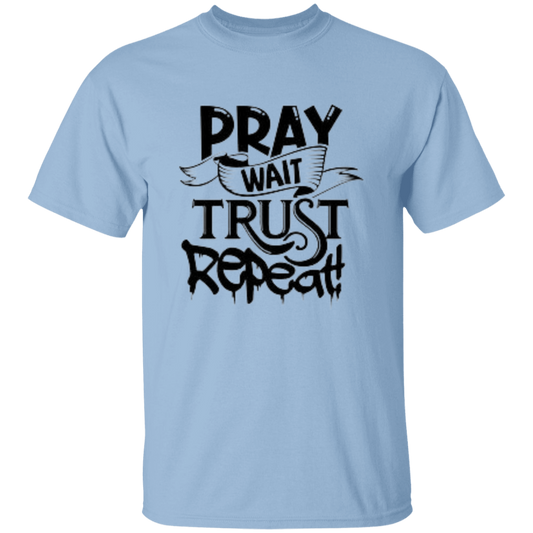 Pray Wait Trust Repeat 5.3 oz. T-Shirt For Women, ,Shirt for Woman, T Shirt for Women, Christian Shirts for Women, Jesus Shirt, Gift for Women, Gift for Her, Christian Clothing