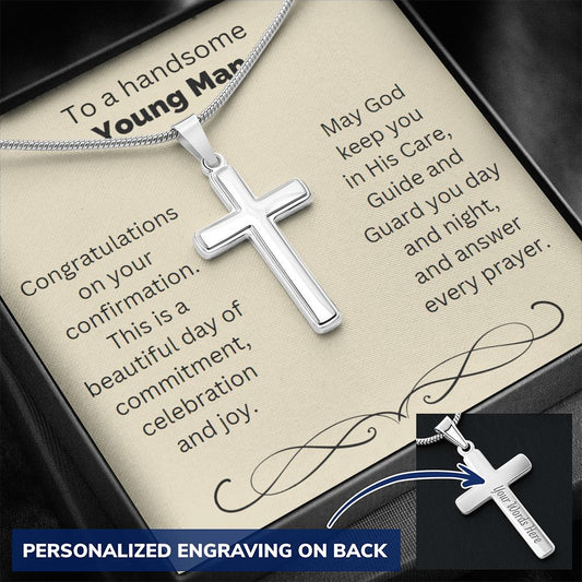 Confirmation Gift from Godmother, Confirmation Gift for Him, Gift from Godparent, Confirmation Pendant, Holy Confirmation for Him, Catholic, Confirmation Cross Necklace