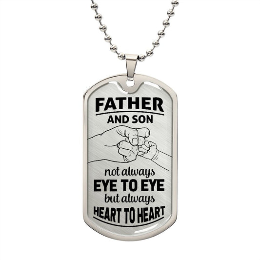 Father and Son Not Always Eye to Eye: Father's Day Gift, Dog Tag for Dad, Gift for Dad,  Engraved Dog Tag, Dad Gift, Men's Gift, From Son Dad Gift, Stepdad Gift, Birthday Gift