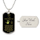 To My Son Never Forget that I Love You - Hand Print Dog Tag