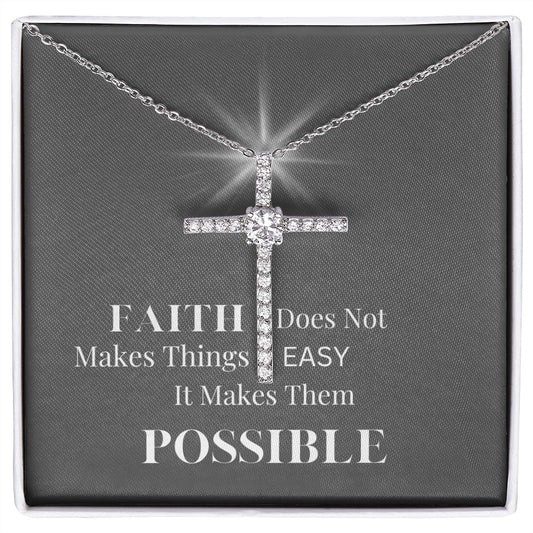 Faith CZ Cross Necklace, Christening Gift, Confirmation Gift from Godmother, Confirmation Necklace, Holy Confirmation, Cross Necklace, Baptism