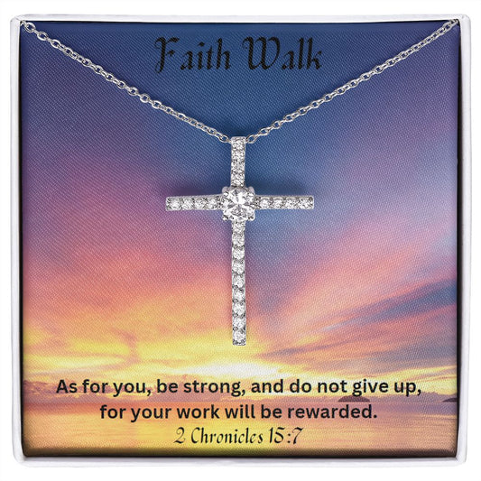 Faith Walk Necklace, Christening Gift, Confirmation Gift from Godmother, Confirmation Necklace, Holy Confirmation, Cross Necklace, Baptism