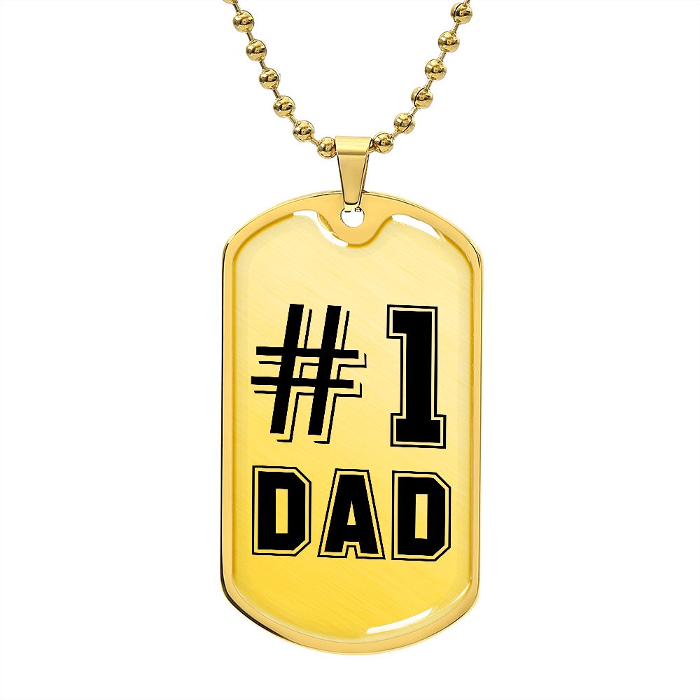 #1 Dad Dog Tag, Men's Gift, Gift for Dad, Personalized Gift for Dad, Stepfather, Dog Tag for Dad, Dad Gifts, Father's Day Gift, Birthday Gift for Dad, From Daughter, From Son