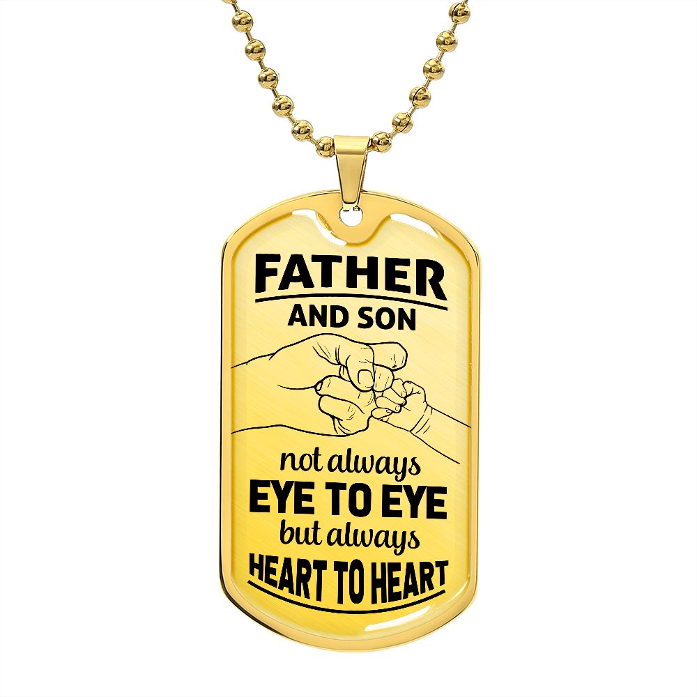 Father and Son Not Always Eye to Eye: Father's Day Gift, Dog Tag for Dad, Gift for Dad,  Engraved Dog Tag, Dad Gift, Men's Gift, From Son Dad Gift, Stepdad Gift, Birthday Gift