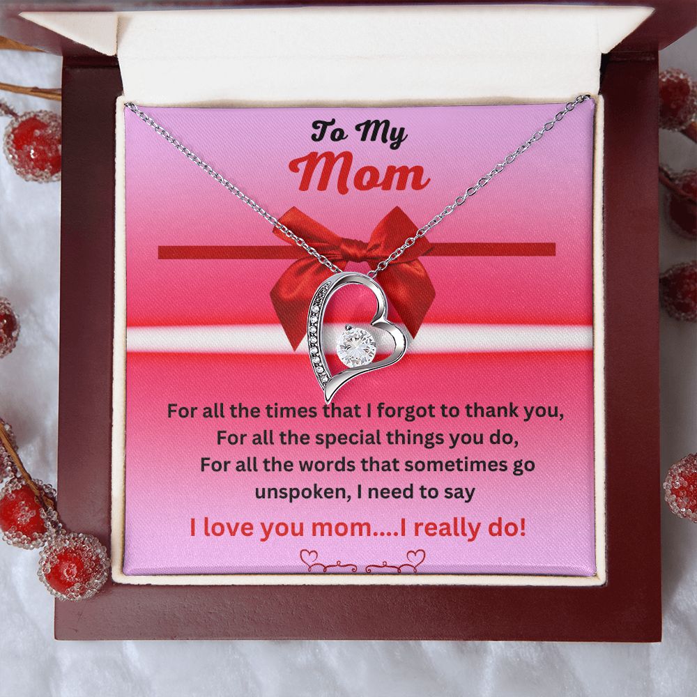 Forever Love Necklace, To Mom Mother's Day Gift, Birthday Gift, Just Because Gift, Mom Necklace, Gift to Mom, Heart Necklace