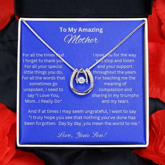 Forever Love Necklace Set From Son, Mom Gift From Son For Mother's Day, From Son To Mom Necklace, Mother Gift From Son, Mom Birthday Gift From Son, Mom And Son Gift, From Son to Mom, Just Because