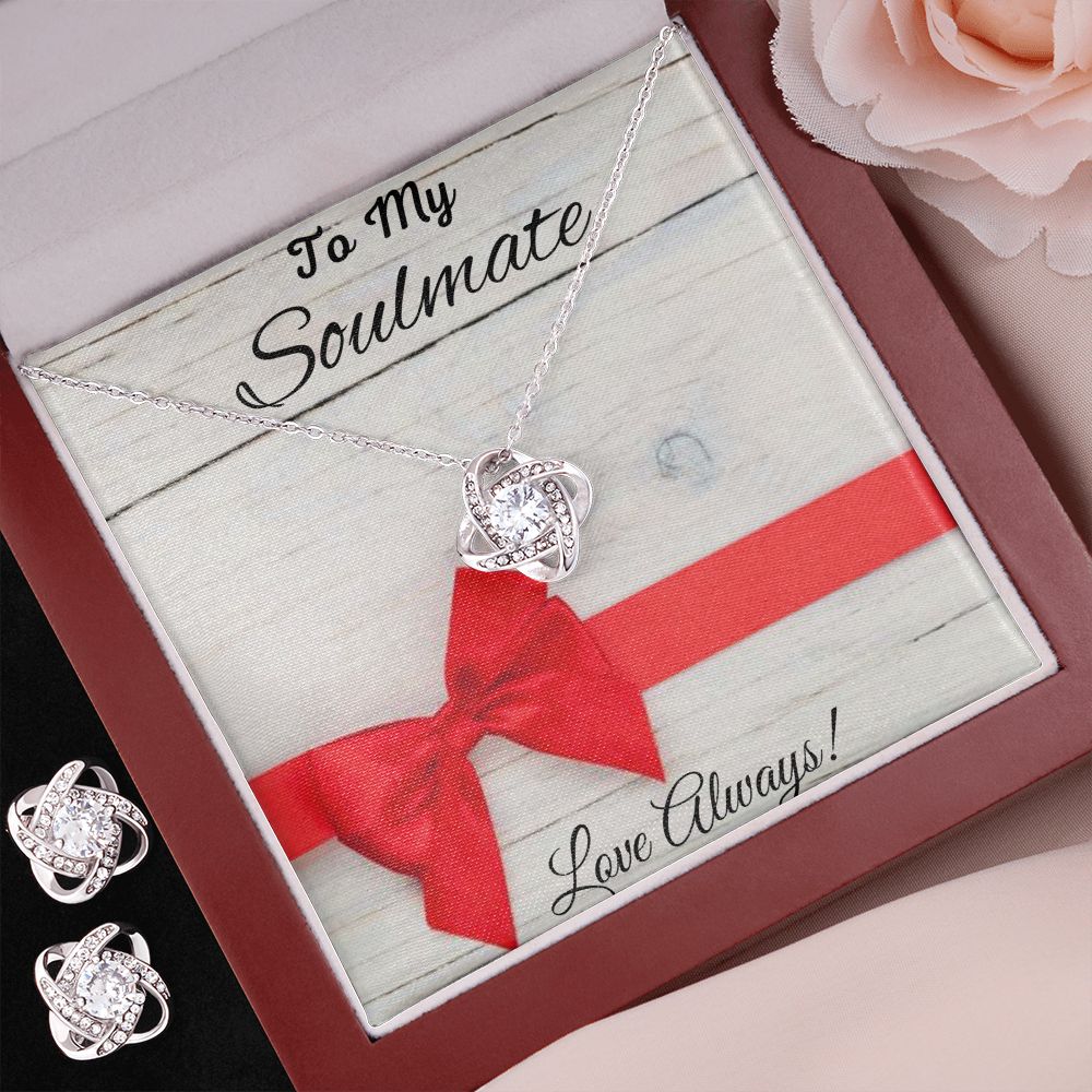 Love Knot Necklace and Earring Set. Wife Gift, Mother's Day Gift, Wife Necklace, Mother's Day Gift From Soulmate, Mother’s Day Gift From Spouse, Wife Birthday Gift, Soulmate Birthday Gift, Just Because Gift to Wife, Birthday Gift, Anniversary Gift