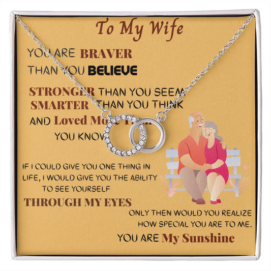 To My Wife-Perfect Pair Necklace is a beautiful representation of togetherness