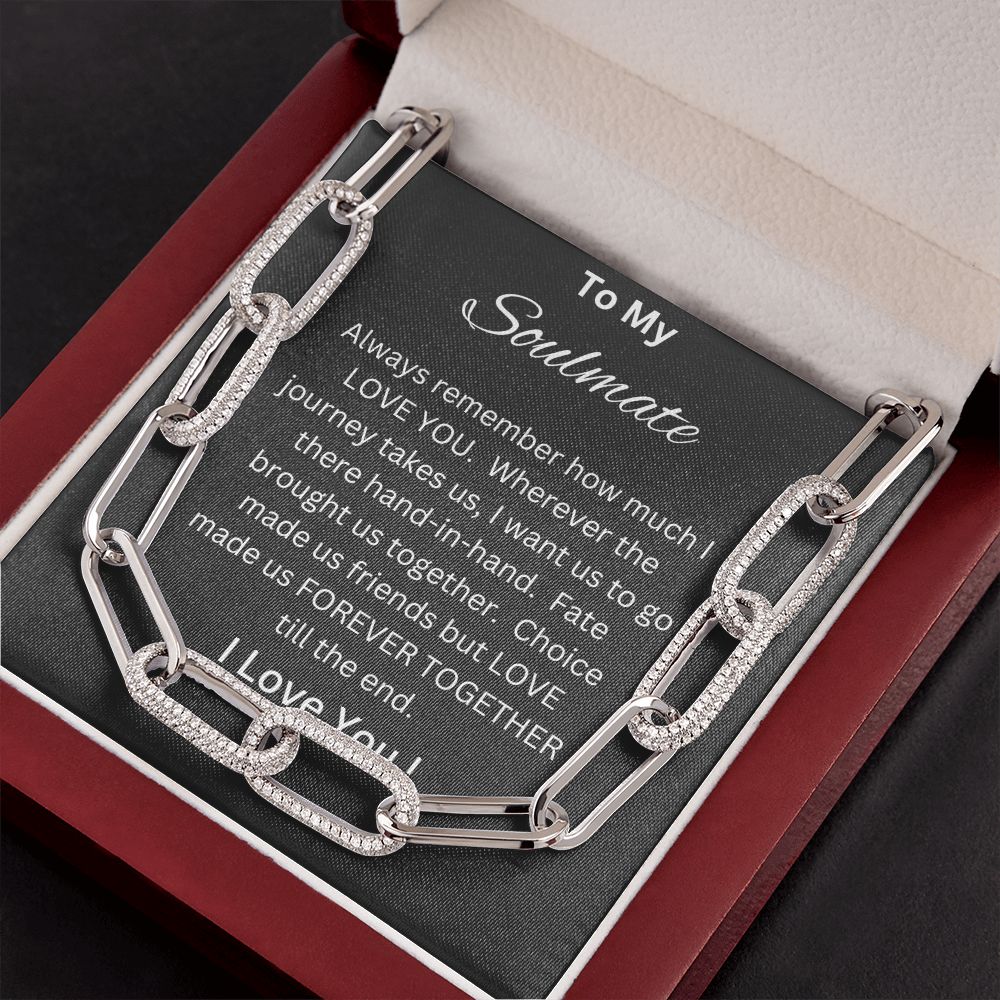 Soulmate - Fate Brought Us Together Forever Linked Necklace. Gift For Soulmate, Valentine's Gift, Anniversary Gift, Birthday Gift, Christmas Gift Gift