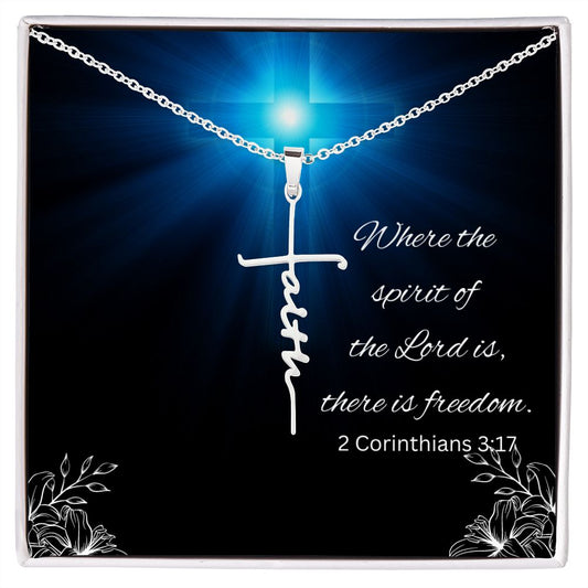 Faith Cross Necklace, Custom Bible Verse On Message Card Christian Gift, Graduation Gift for Her, Graduation Necklaces For Women Jewelry, Christian Jewelry For Women, Faith Necklace, Faith Jewelry Gift,