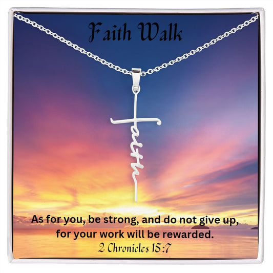 Faith Walk Necklace, Christening Gift, Confirmation Gift from Godmother, Confirmation Necklace, Holy Confirmation, Cross Necklace, Baptism
