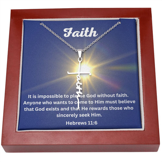 Faith Cross Necklace, Christening Gift, Confirmation Gift from Godmother, Confirmation Necklace, Holy Confirmation, Cross Necklace, Baptism